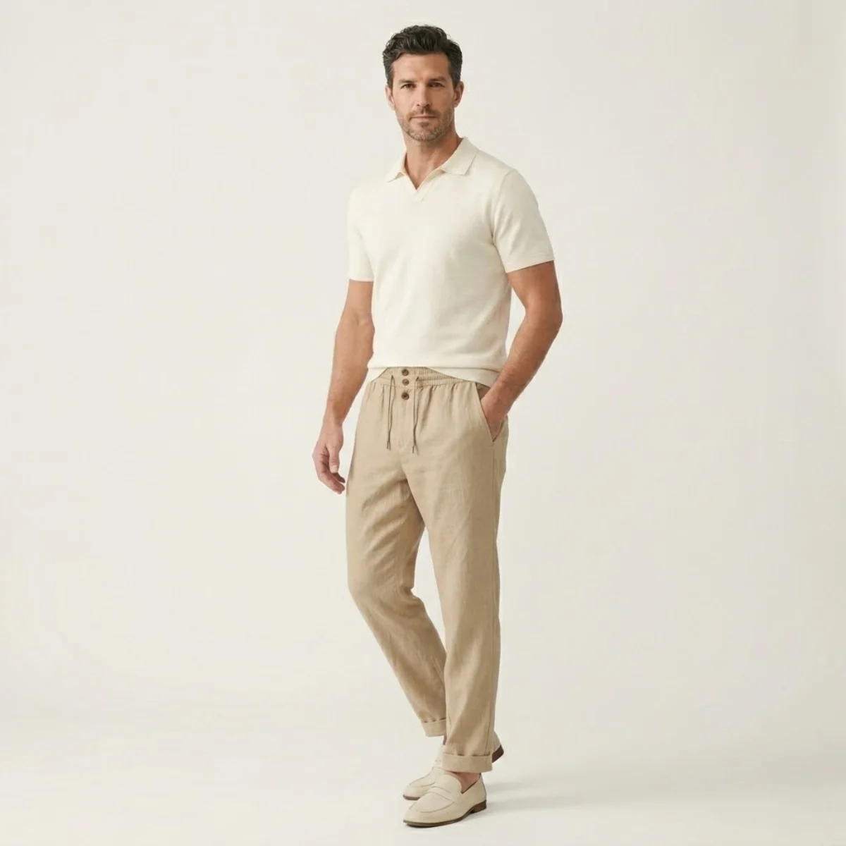 Rita | Tailored Cotton Trousers, Relaxed Leg