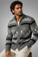 Olivier | Jacquard Knit Shawl Cardigan