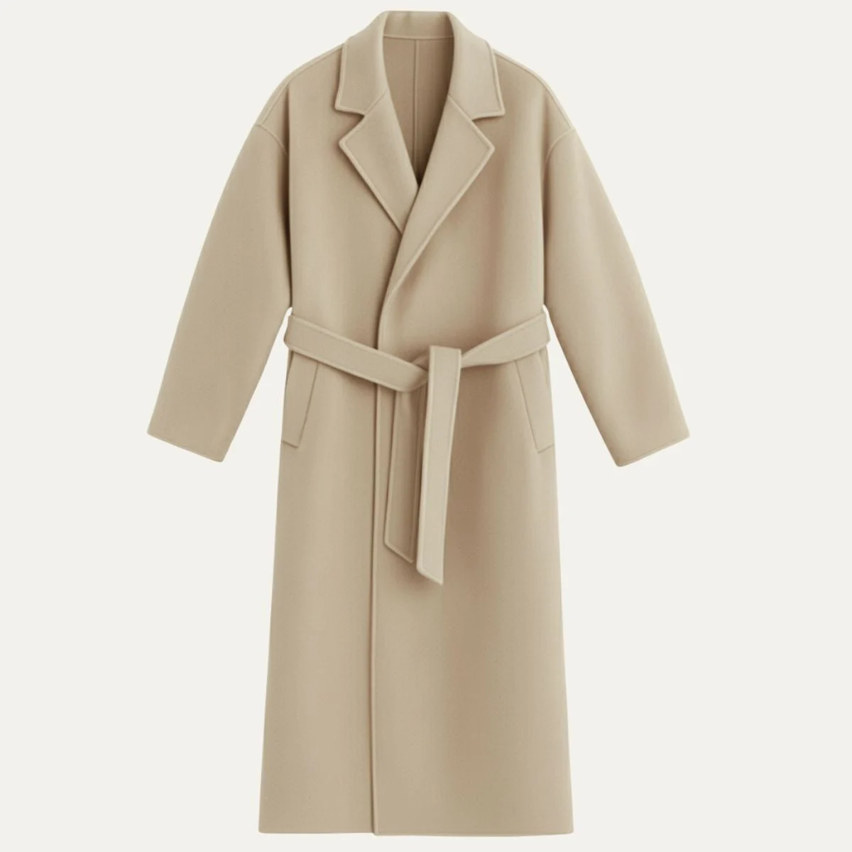 Didier | Wool Blend Belted Wrap Coat