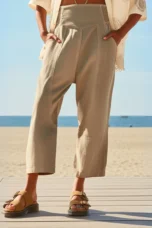 Palmyre | Curved Seam Cotton Linen Pants