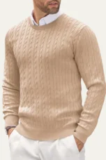 Mathias | Cable Knit Crew Neck Sweater