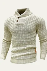 Onil | Buttoned Collar Textured Knit