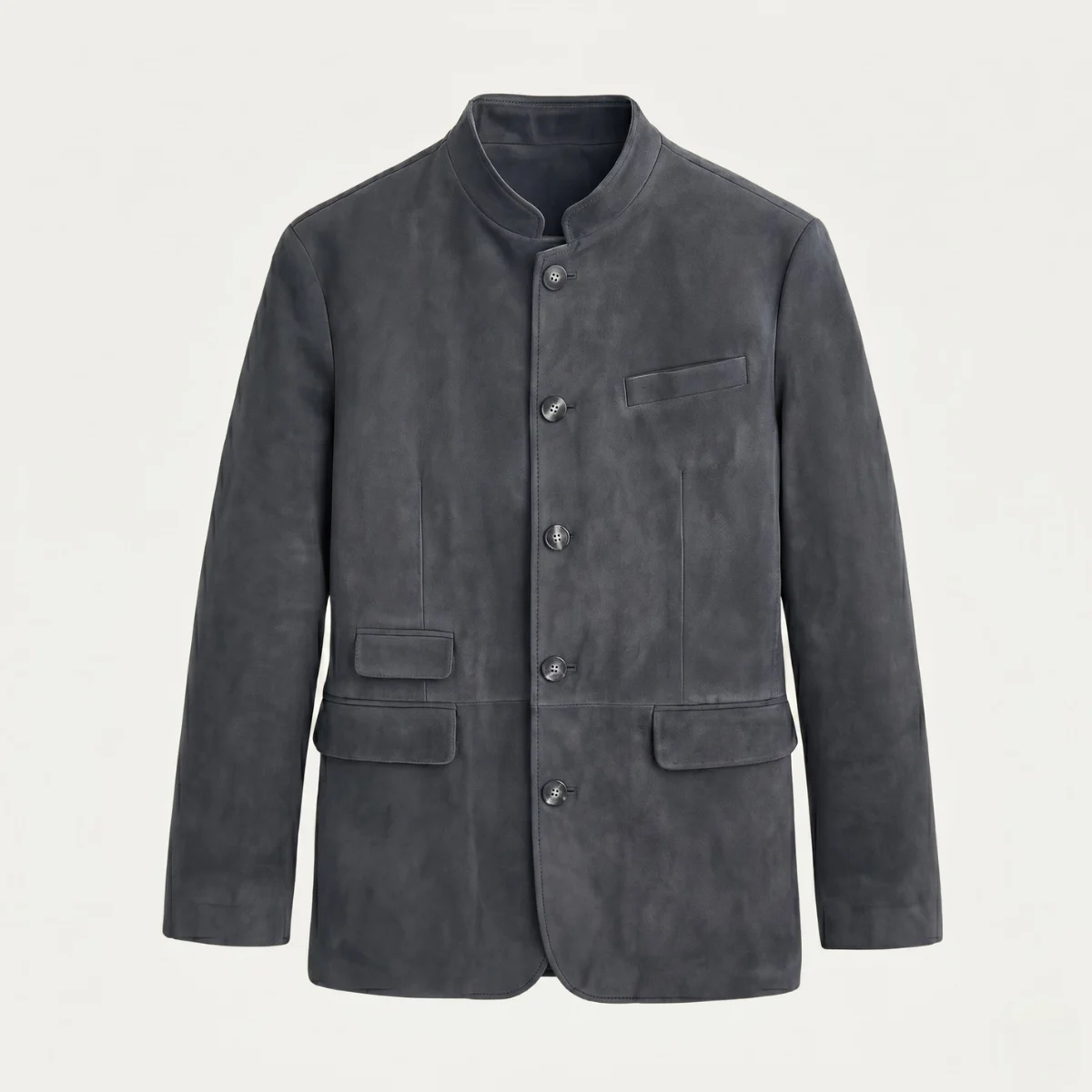 Rene | Suede Stand Collar Blazer