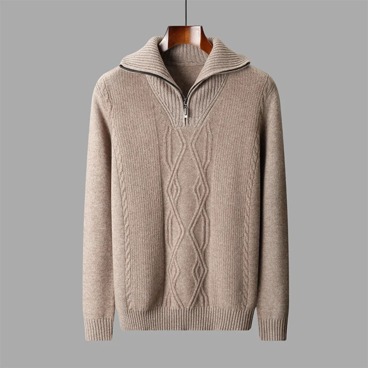 Jean-Baptiste | Cable Knit Half Zip Sweater