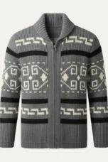 Olivier | Jacquard Knit Shawl Cardigan