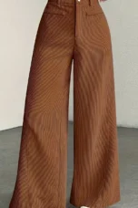 Guylaine | High Waist Corduroy Wide Leg Pants