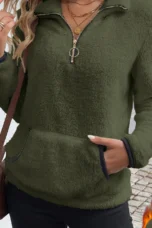 Doris | Half Zip Plush Sweatshirt, Long