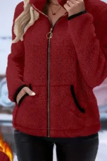 Juliette | Plush Zip Coat, Two Deep Pockets
