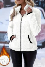 Juliette | Plush Zip Coat, Two Deep Pockets