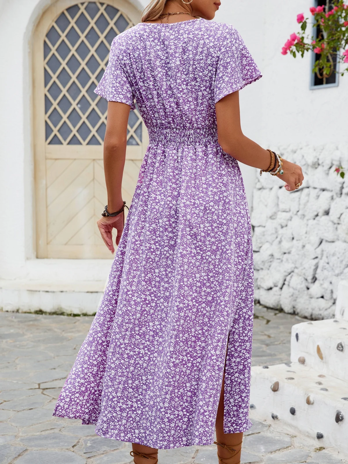 Ozéline | Flutter Sleeve Split Maxi Dress
