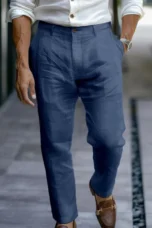 Priscilla | Linen Blend Straight Trousers