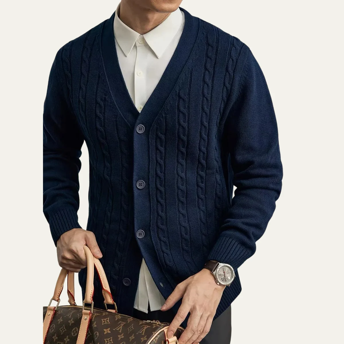 Timothee | Cable Knit Button Cardigan