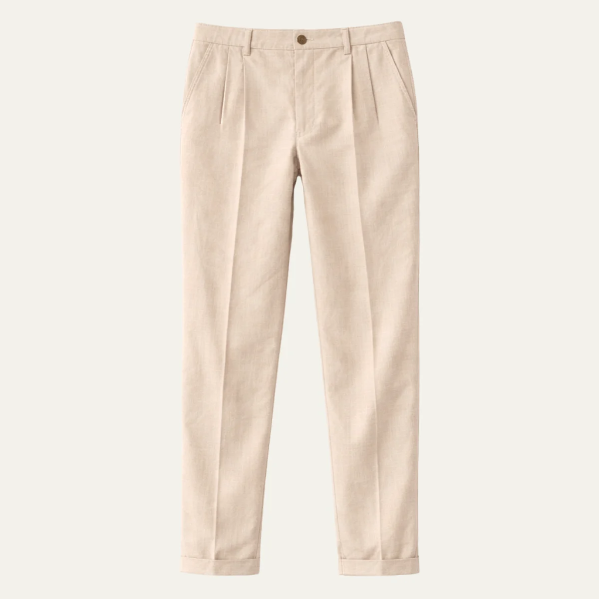 Marielle | Slim Leg Cotton-Linen Trousers