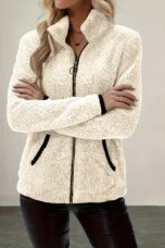Juliette | Plush Zip Coat, Two Deep Pockets