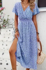 Ozéline | Flutter Sleeve Split Maxi Dress