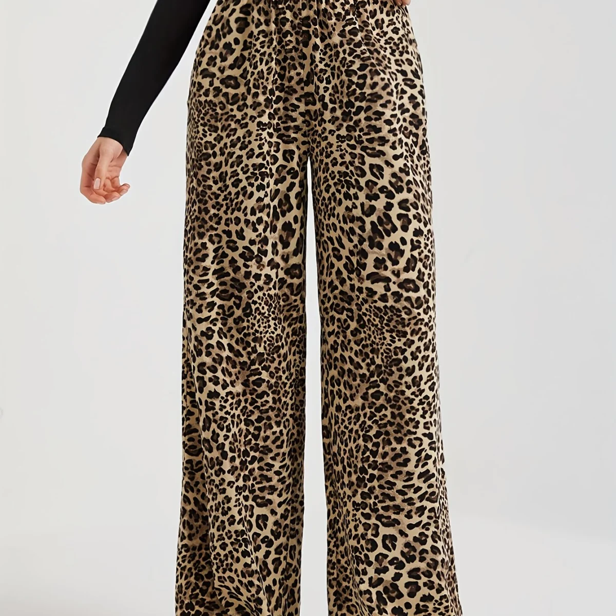 Rosita | Small Leopard Print Wide Leg Pants