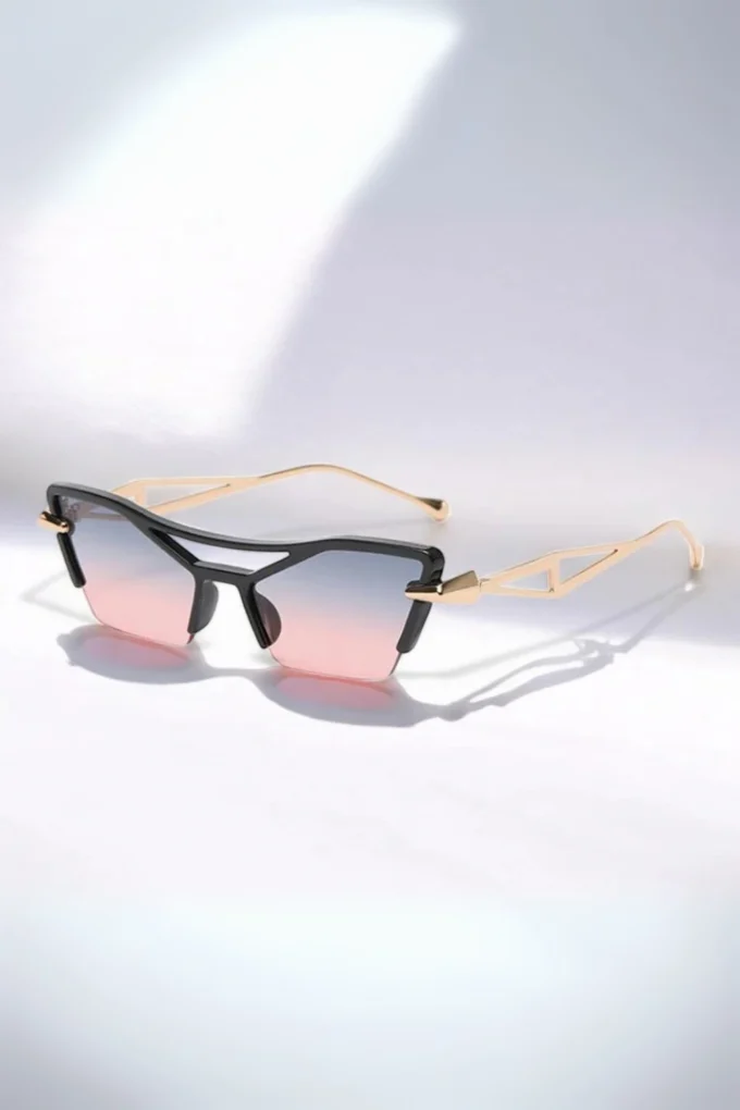 Angular Cutout Metal Sunglasses