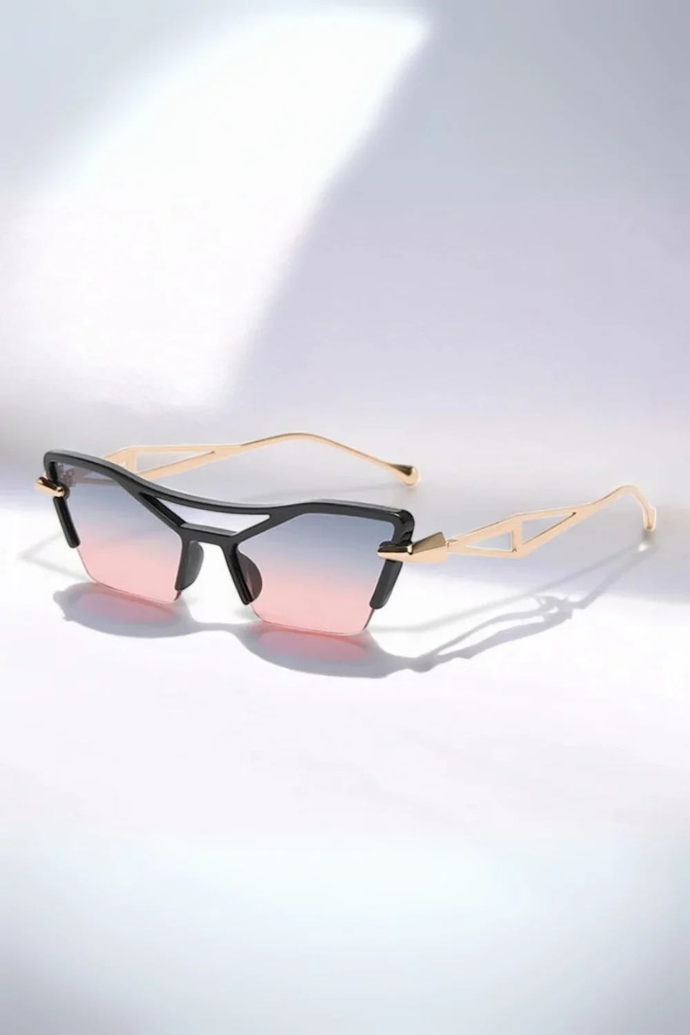 Angular Cutout Metal Sunglasses