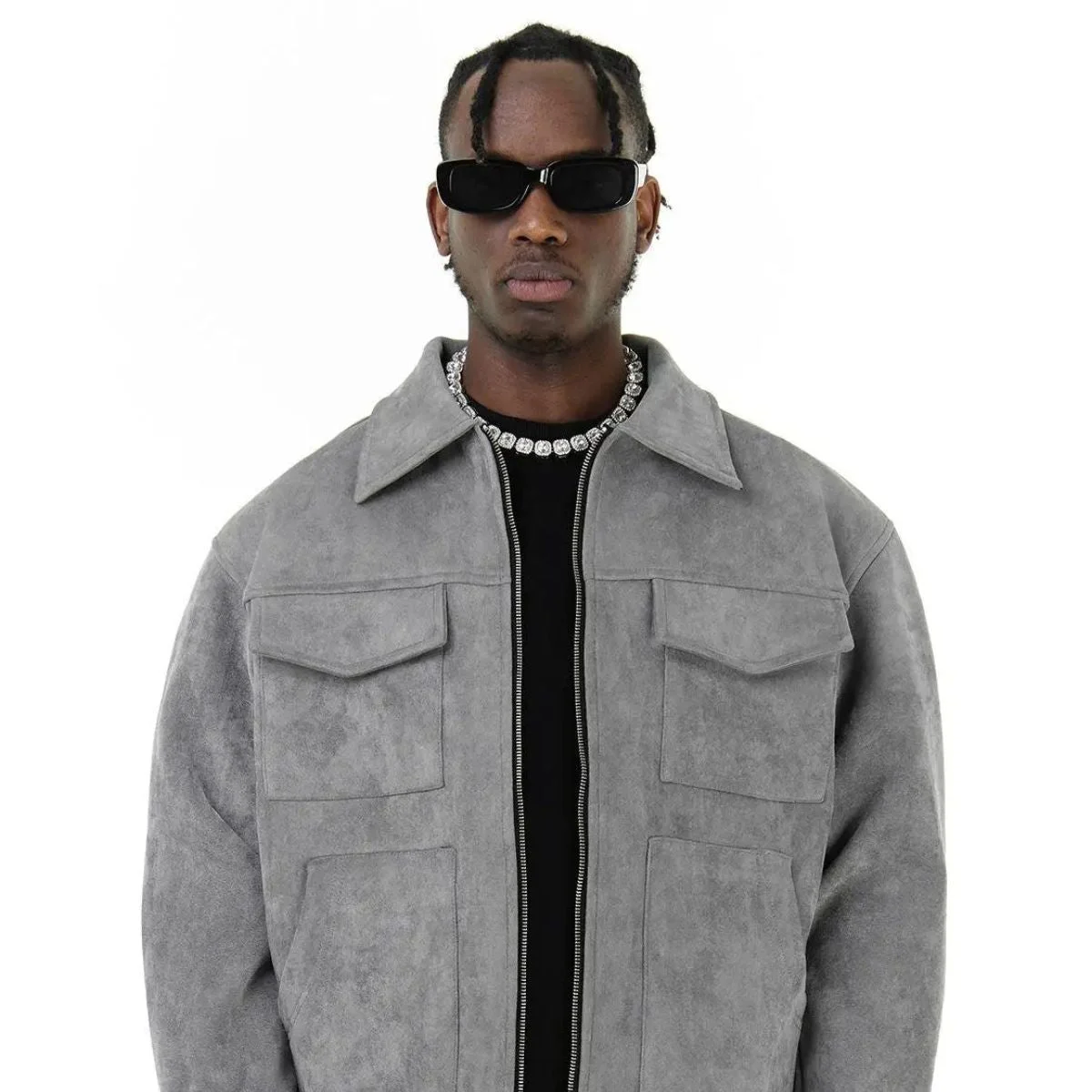 Rosario | Faux Suede Flap Pocket Jacket