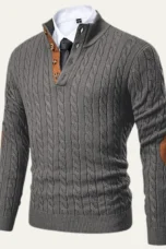 Roméo | Cable Knit Button Collar Sweater