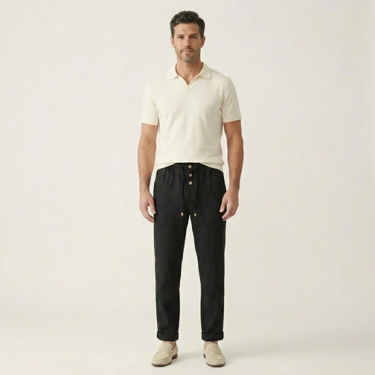 Rita | Tailored Cotton Trousers, Relaxed Leg