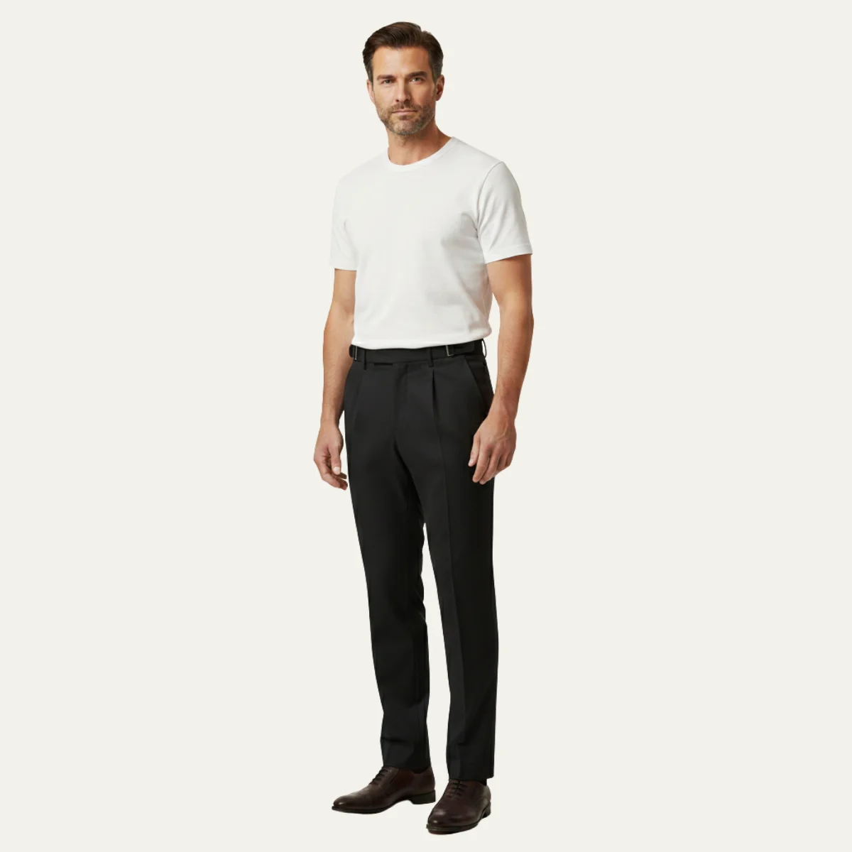 Anita | Slim Cotton Suit Trousers