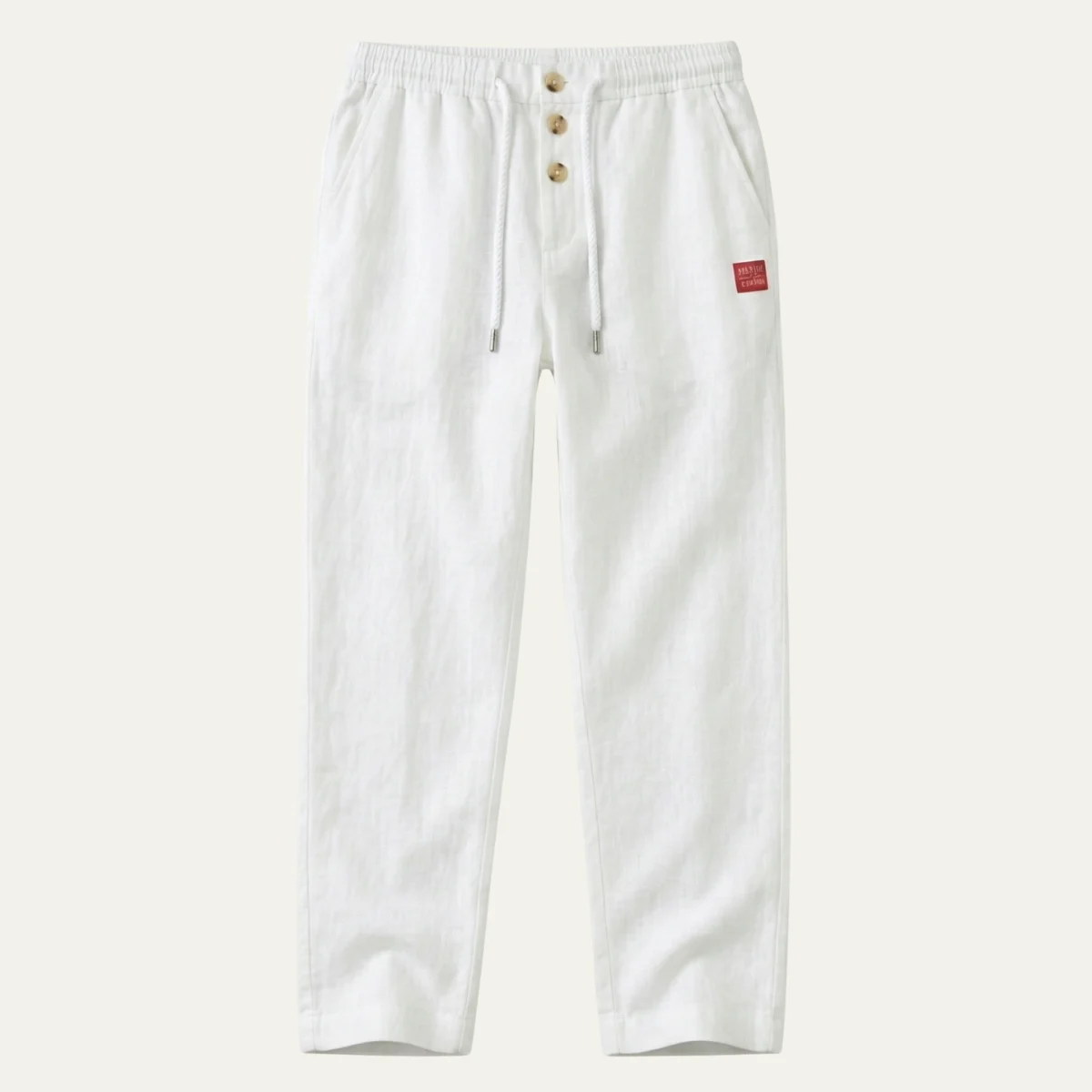 Yolande | Straight Leg Cotton-Linen Trousers