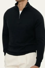 Valère | Cashmere Blend Half Zip Mock Neck