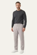 Yolande | Straight Leg Cotton-Linen Trousers