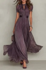 Anicette | Lace Bodice Chiffon Maxi