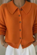 Noemi | Collared Button-Front Cardigan