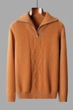 Jean-Baptiste | Cable Knit Half Zip Sweater