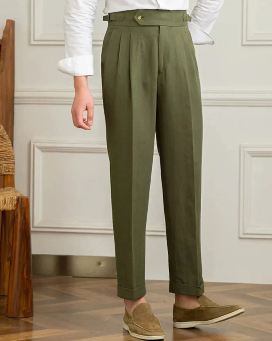 Marie-Paule | Tailored Pleated Linen Trousers