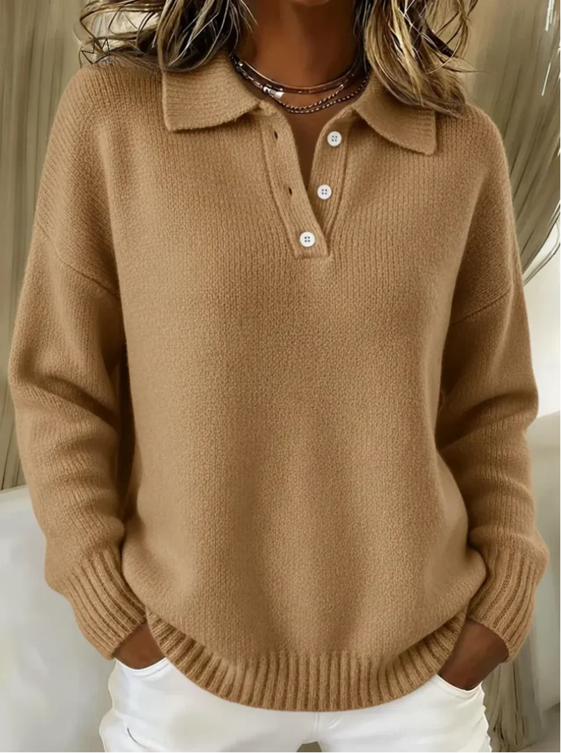 Stella | Polo Collar Knit Sweater