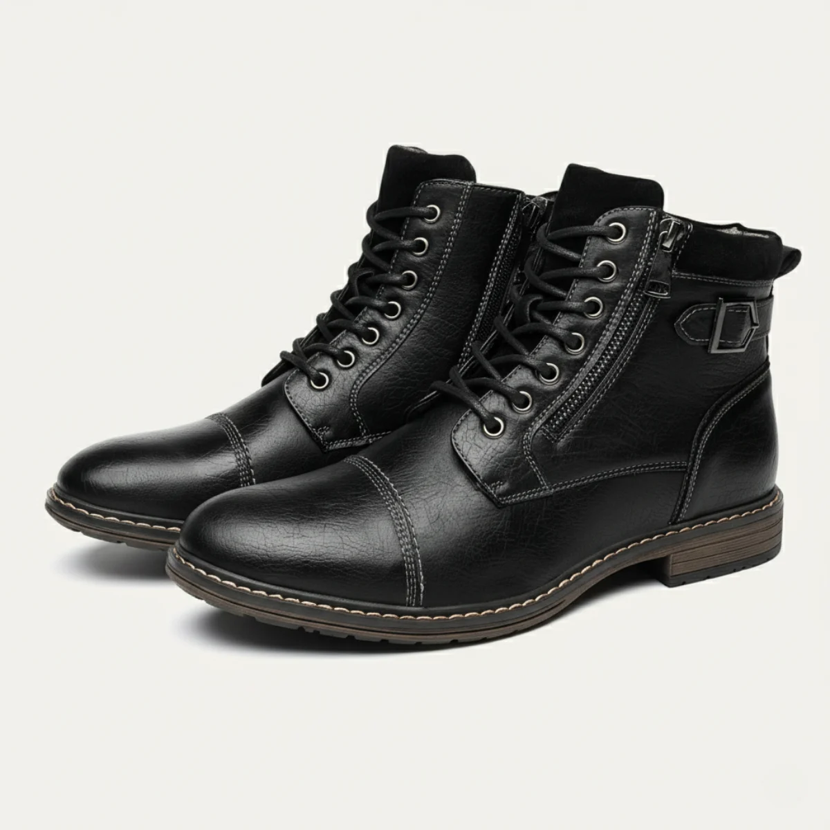 Achille | Cap Toe Leather Ankle Boot