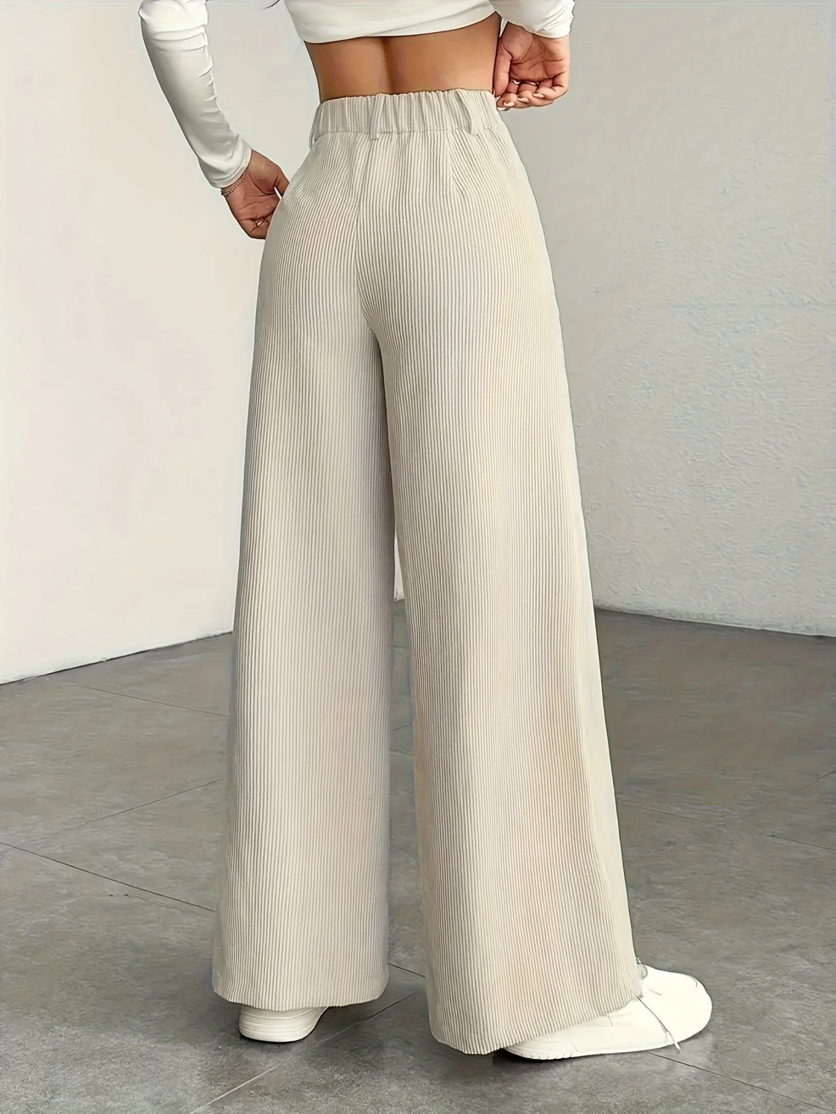 Guylaine | High Waist Corduroy Wide Leg Pants
