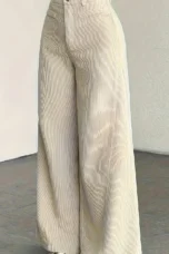 Guylaine | High Waist Corduroy Wide Leg Pants