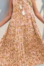 Wanda | Tassel Tie Tiered Sleeveless Dress