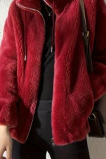 Marlene | Plush Coat, Stand Collar