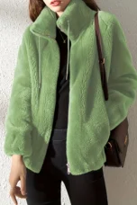 Marlene | Plush Coat, Stand Collar
