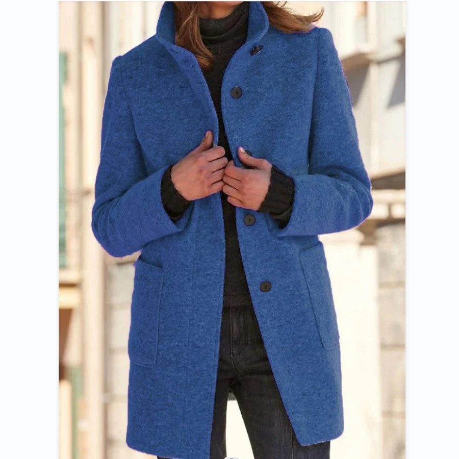 Léontine | Wool Funnel Neck Overcoat