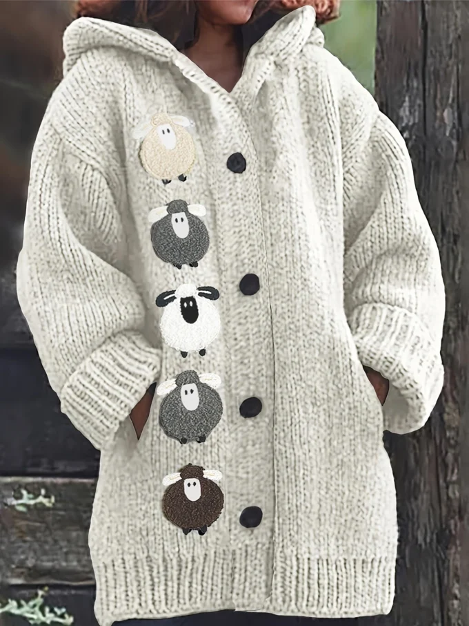 Edna | Chunky Knit Hooded Coat