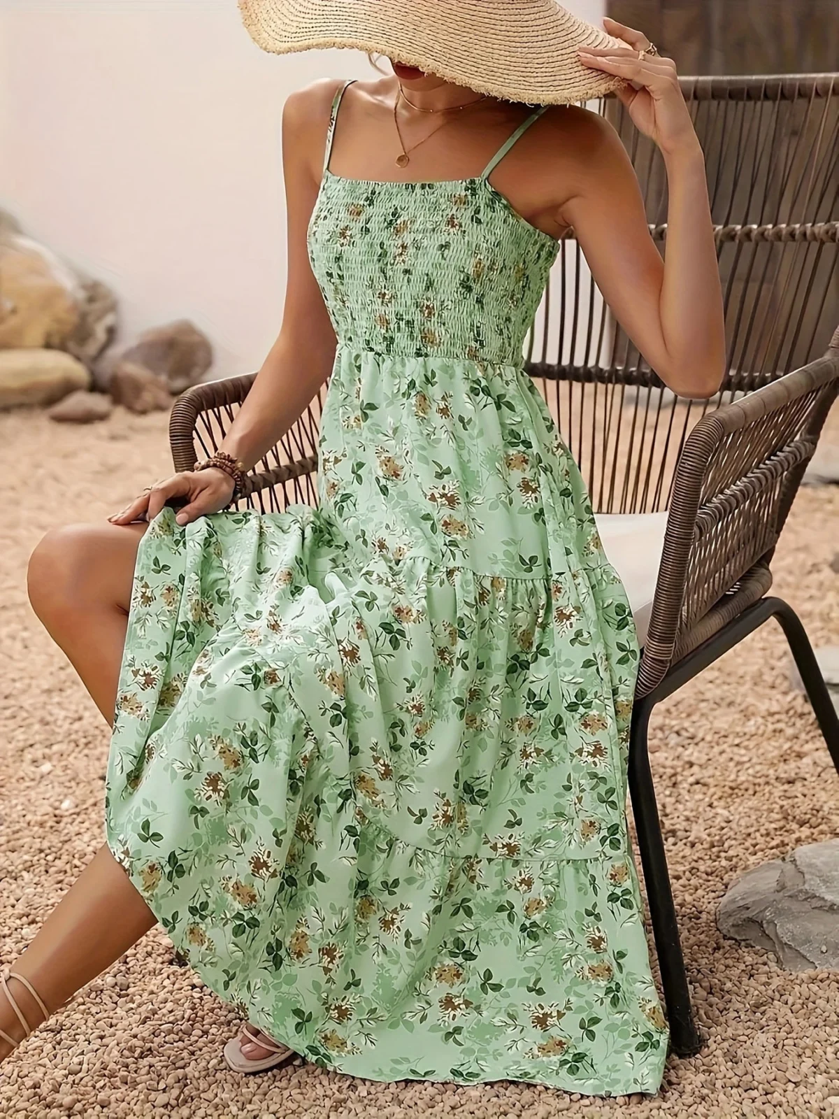 Pearl | Sleeveless Floral Midi Dress