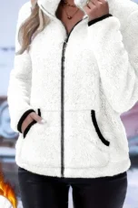 Juliette | Plush Zip Coat, Two Deep Pockets