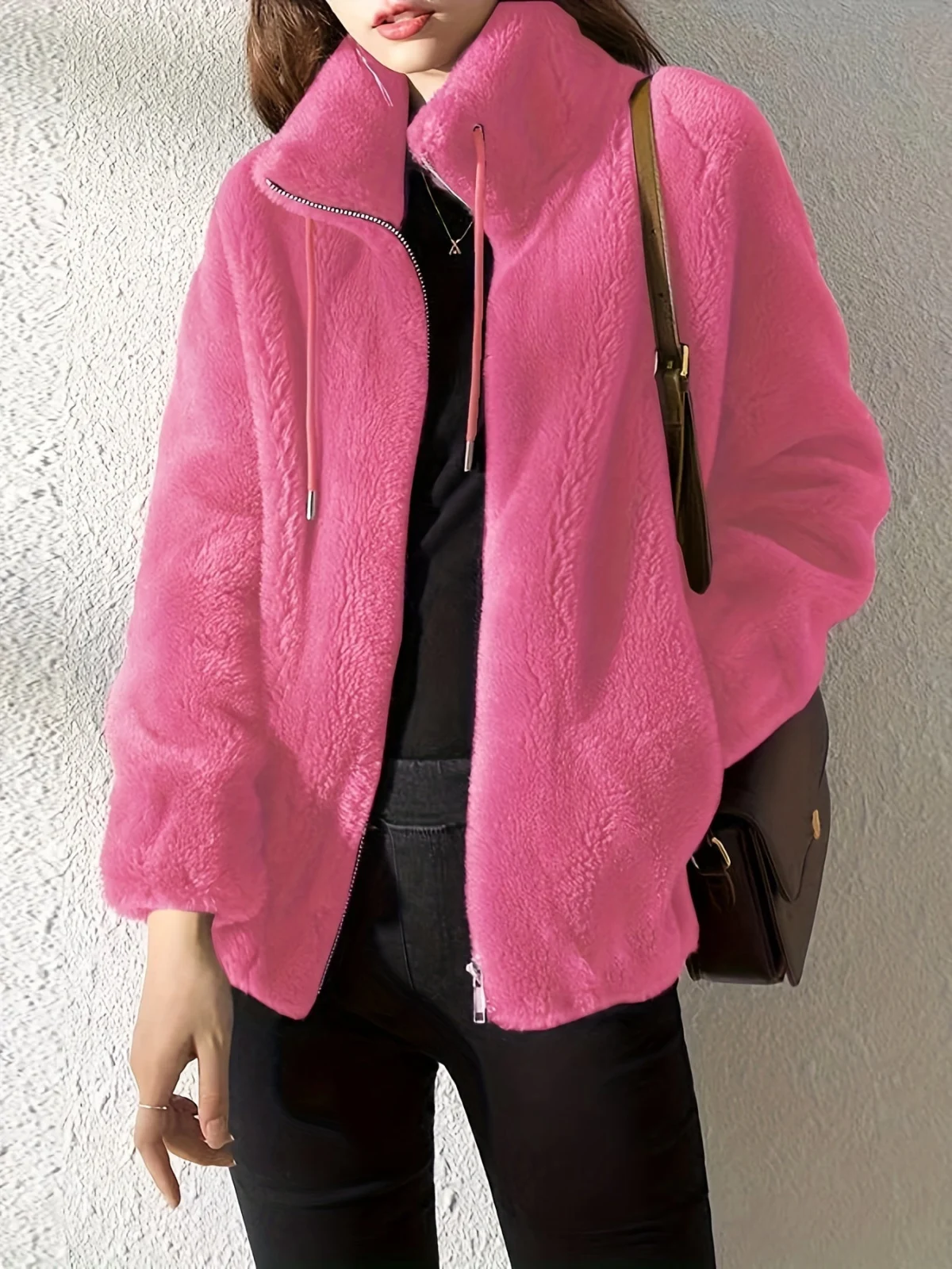 Marlene | Plush Coat, Stand Collar