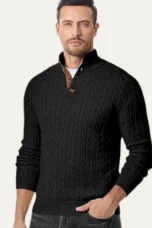 Roméo | Cable Knit Button Collar Sweater