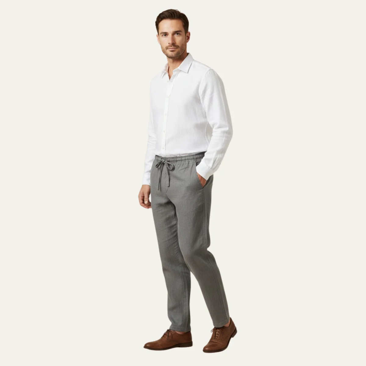 Germain | Cotton Linen Drawstring Trousers