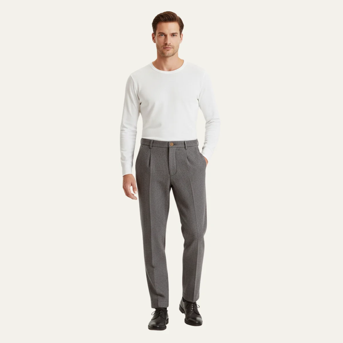 Fabienne | Herringbone Wool Trousers