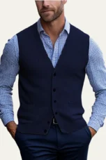 Esdras | Button Front Wool Knit Vest