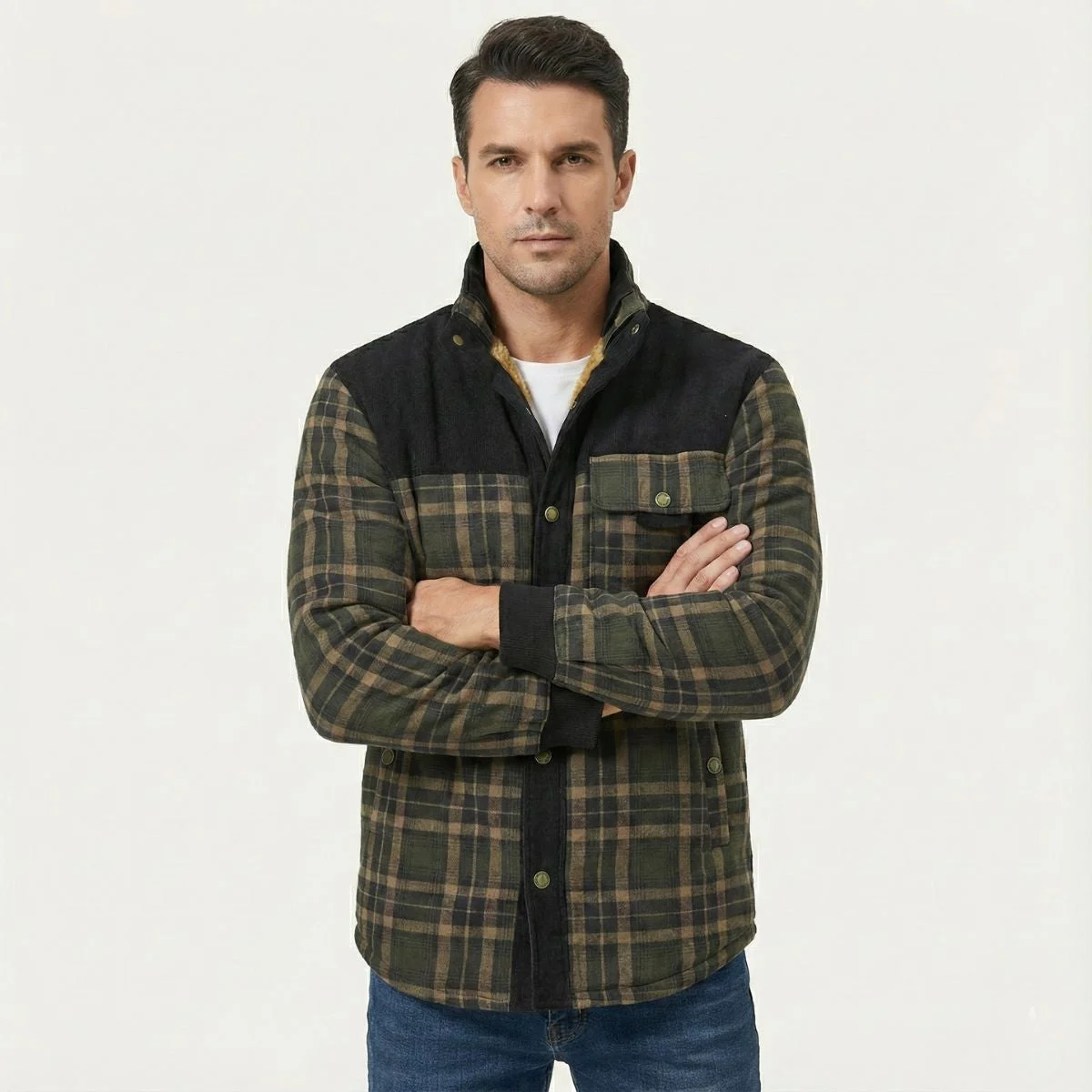 Honore | Plush Lined Plaid Shirt Jacket